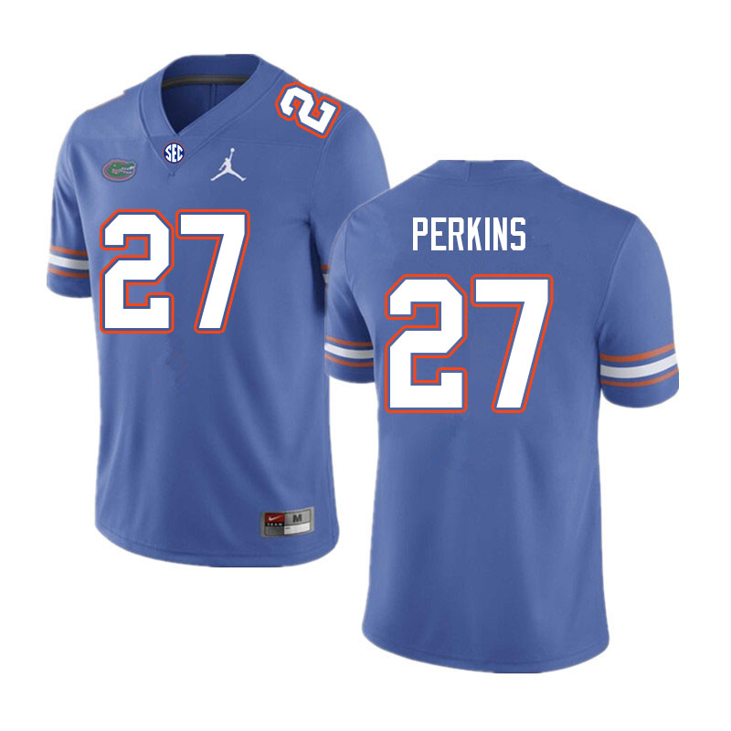 Men #27 Jadarrius Perkins Florida Gators College Football Jerseys Sale-Royal